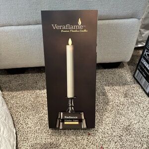 VERAFLAME Premium Flameless Candle Radiance Window Taper Collection Ivory 13 in